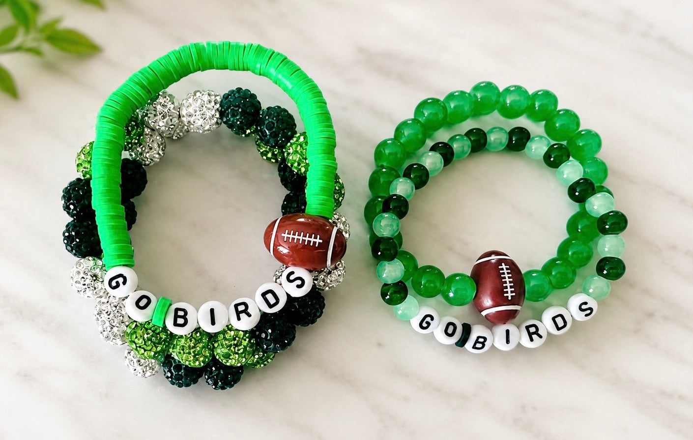 Go Birds Eagles bracelet stack (5 count)