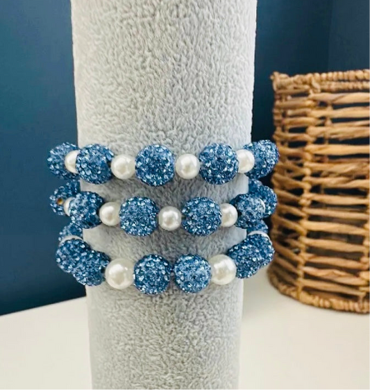 Blue rhinestone stack
