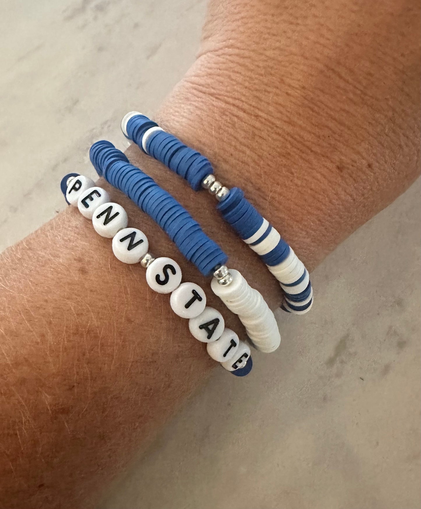 Penn State bracelet stack