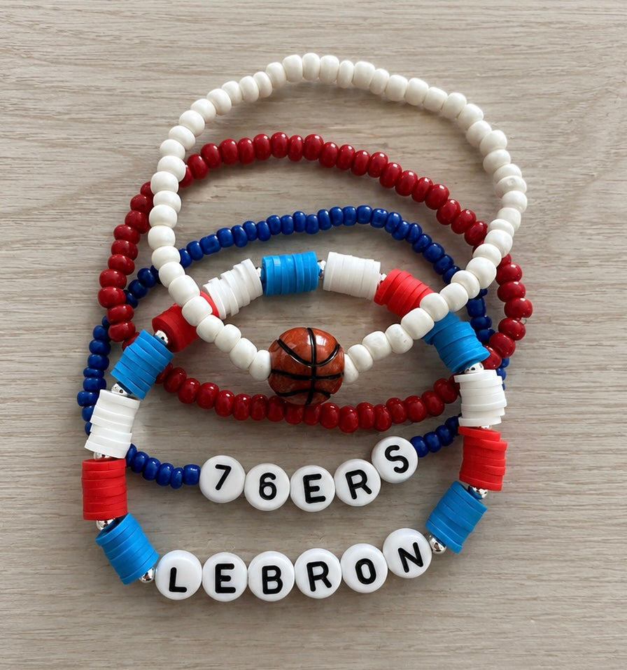 LeBron/Sixers bracelet stack