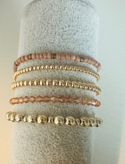 14k Gold plated bracelet stack