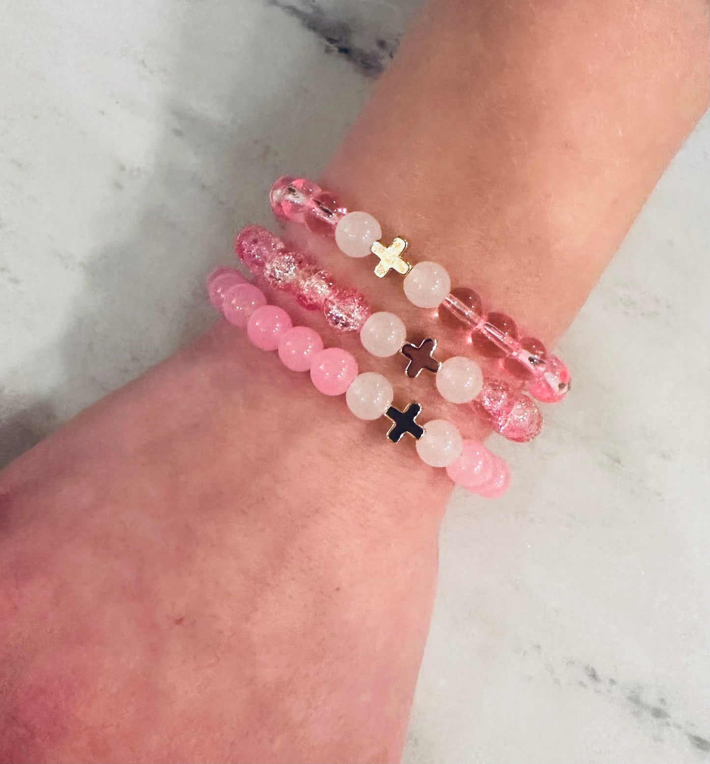 Pink Cross Bracelets