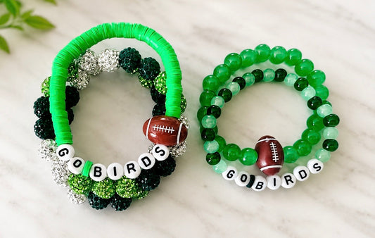Go Birds Eagles bracelet stack (5 count)