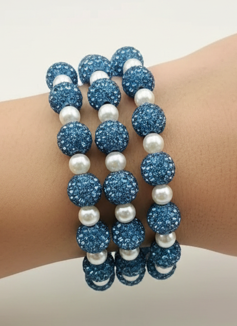 Rhinestone stack (blue pink or black)