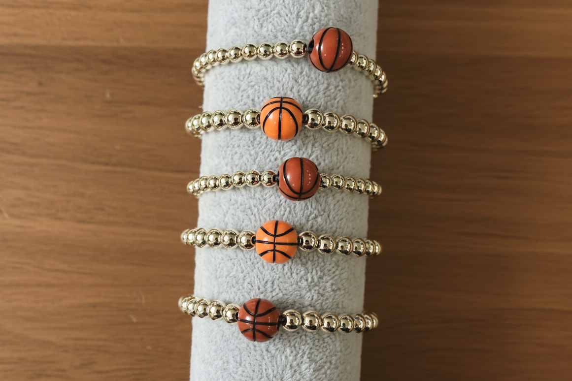 Gold Basketball Bracelet