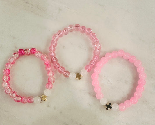 Pink Cross Bracelets