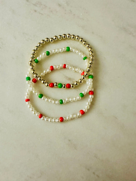 Christmas bracelet stack
