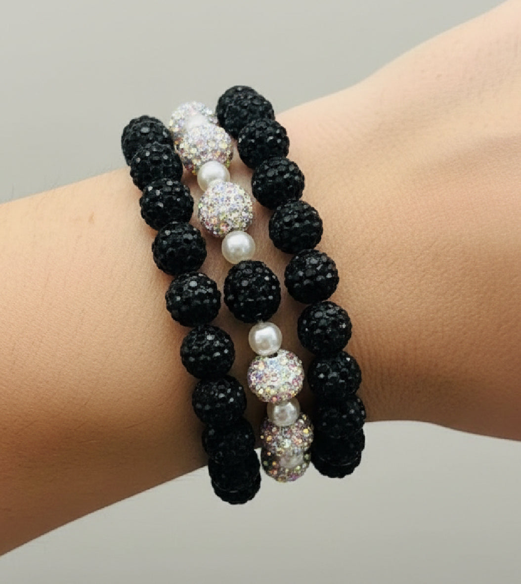 Rhinestone stack (blue pink or black)